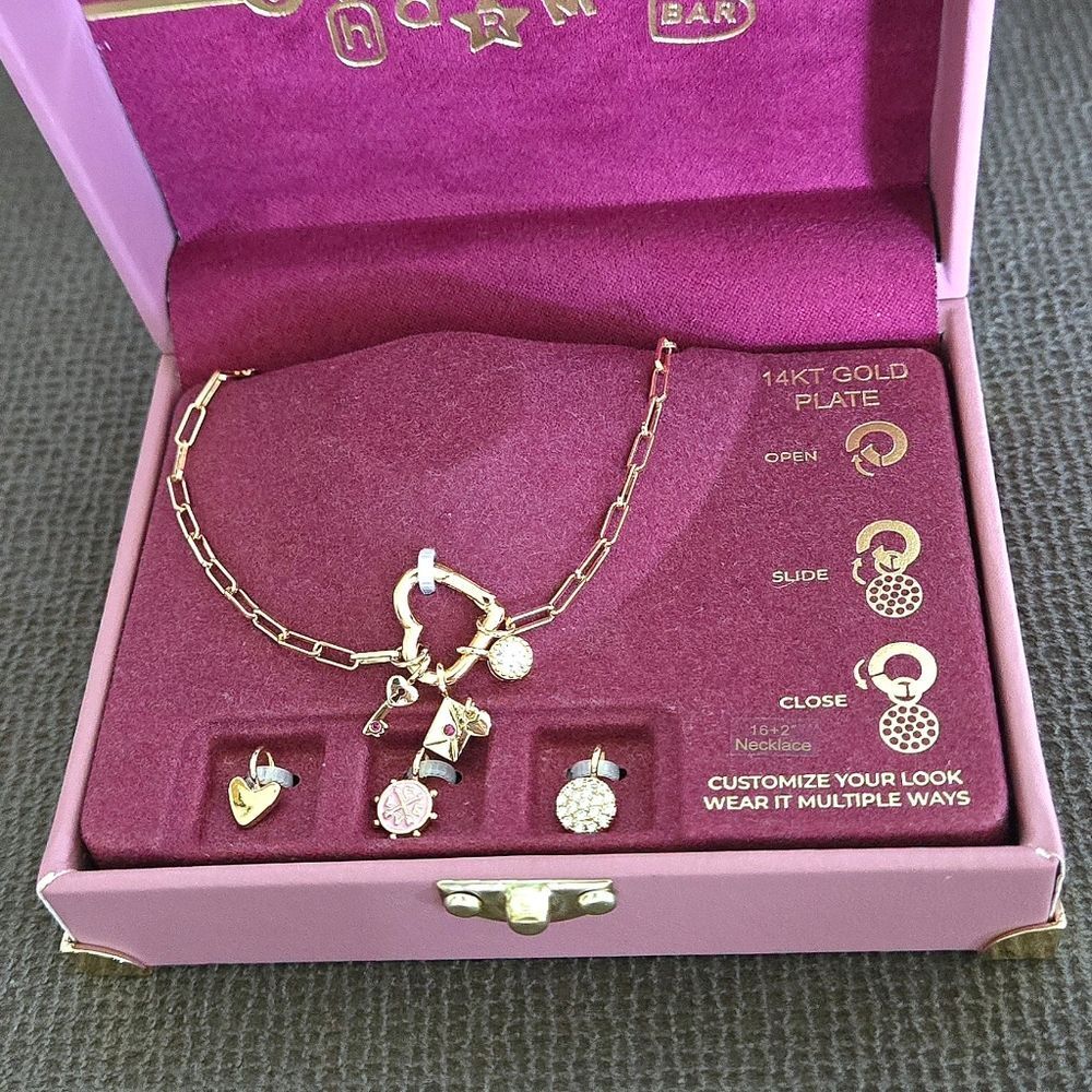 Charm Bar Interchangeable Love❤️ Charms Necklace - NIB - Picture 12 of 16